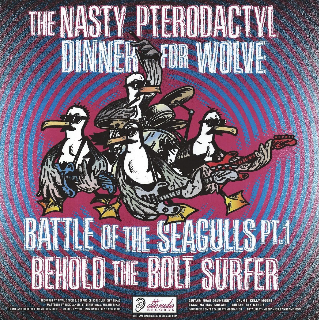 OMR-001 Total Death Mechanics “The Nasty Pterodactyl” 7 inch EP (Blue Vinyl)