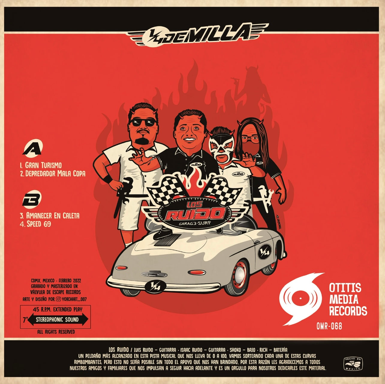 OMR-068 Los Ruido “1/4 de Milla” 7” EP (Colored Vinyl)