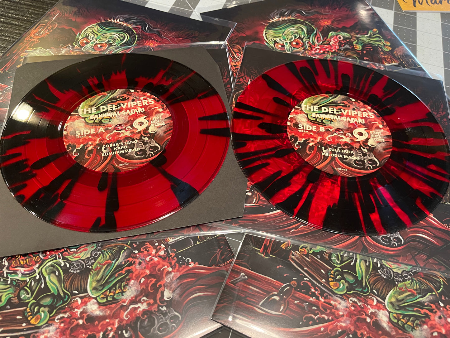 OMR-059 The Del Vipers “Cannibal Safari” 7 inch EP (Colored Vinyl”