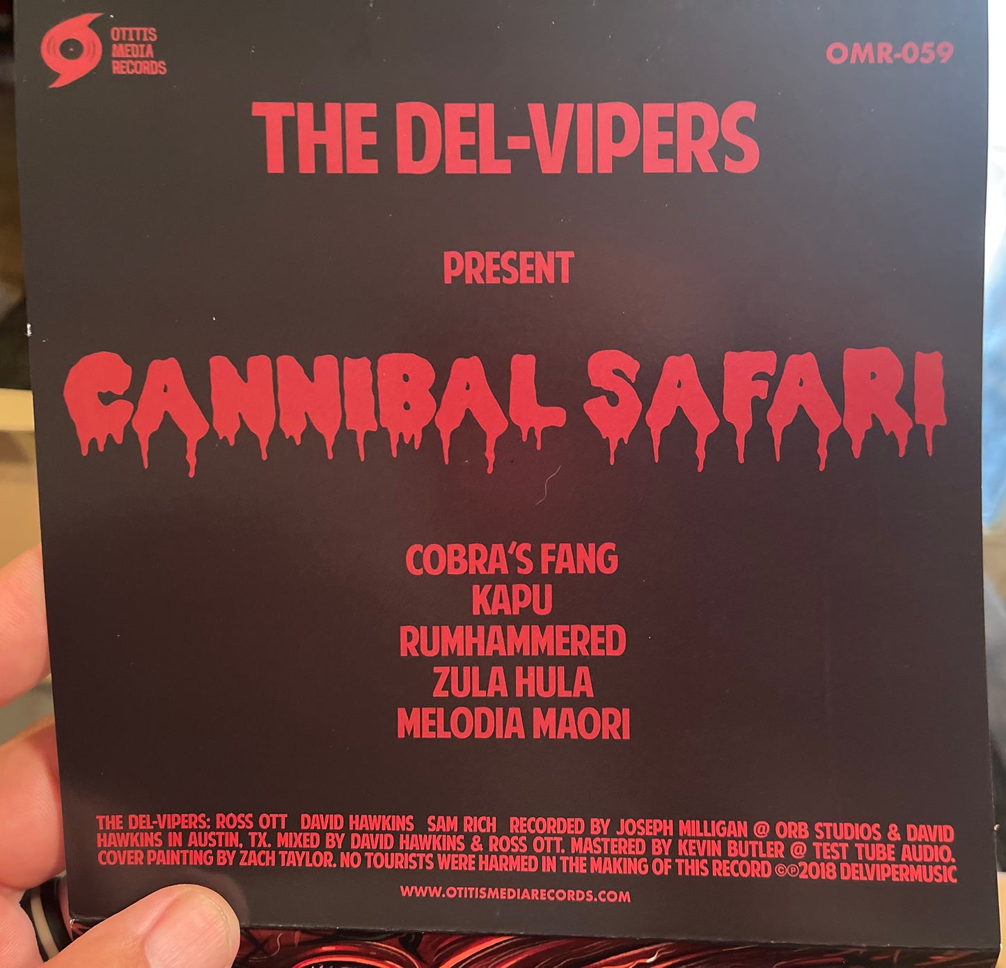 OMR-059 The Del Vipers “Cannibal Safari” 7 inch EP (Colored Vinyl”